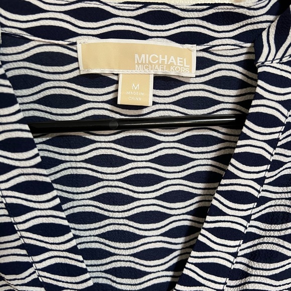 NWOT Michael Kors Blue Blouse M - Picture 2 of 7